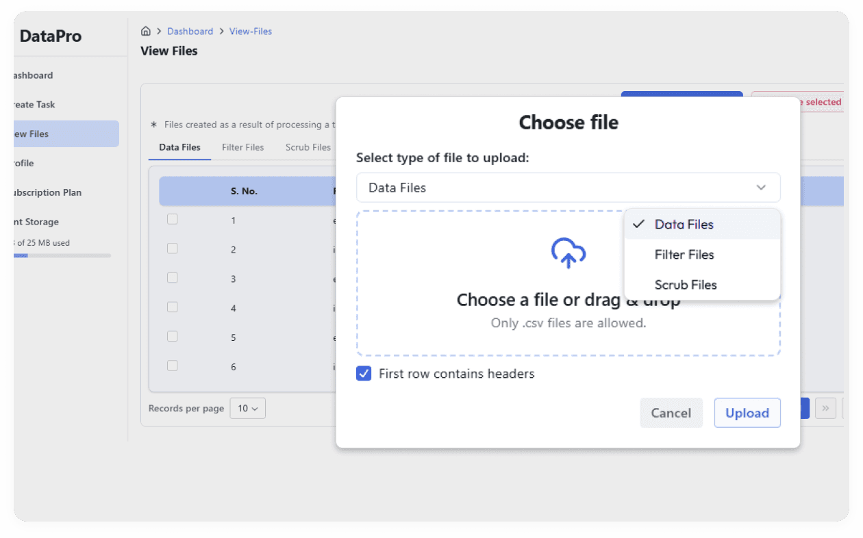 Step 1: Upload Files